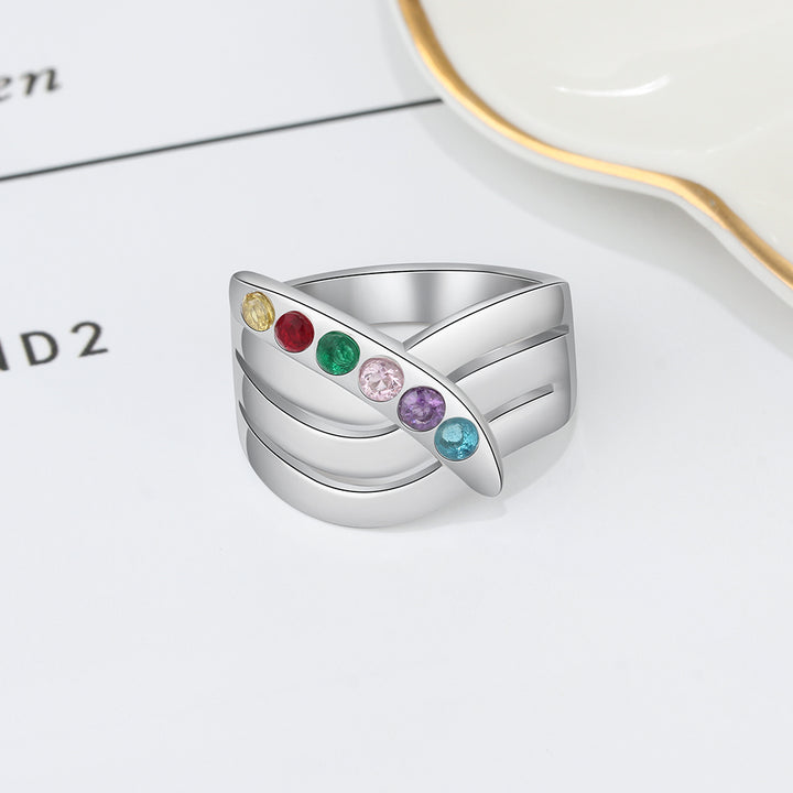 Birthstone & Engraved Ring