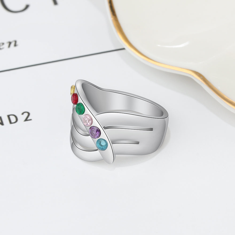 Birthstone & Engraved Ring