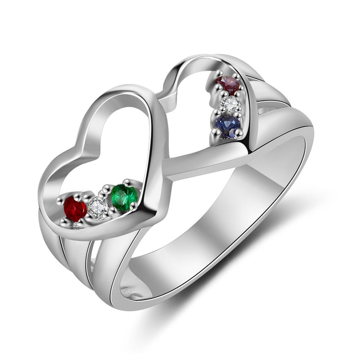 Heart  Rings with Birthstones