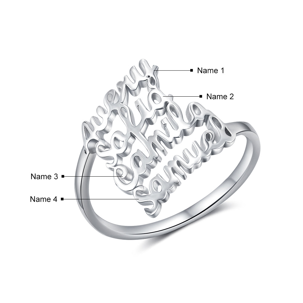 Custom Silver Name Ring