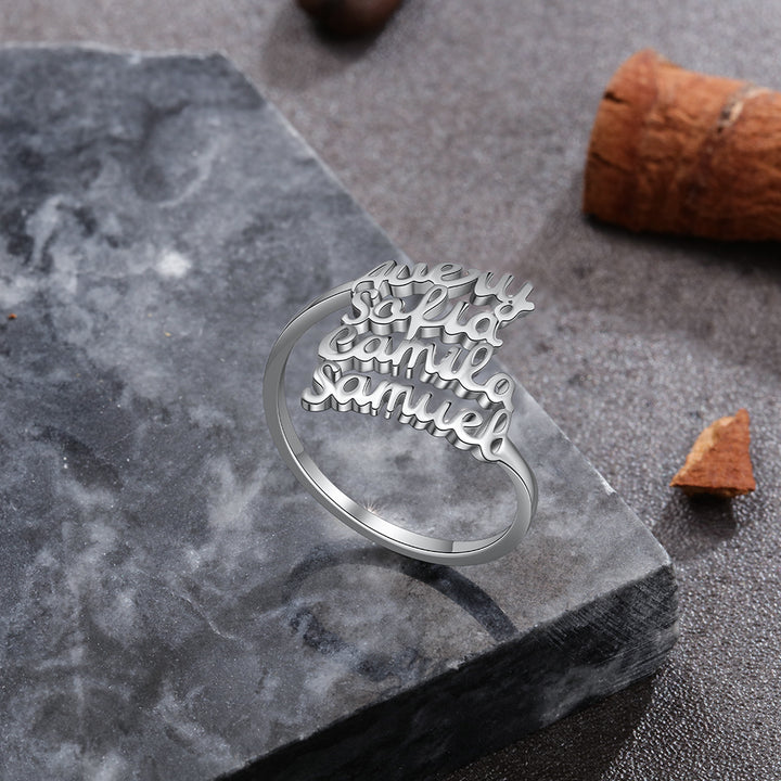 Custom Silver Name Ring
